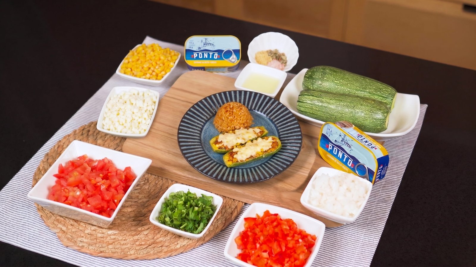 Calabacitas rellenas de sardinas Ponto en aceite vegetal