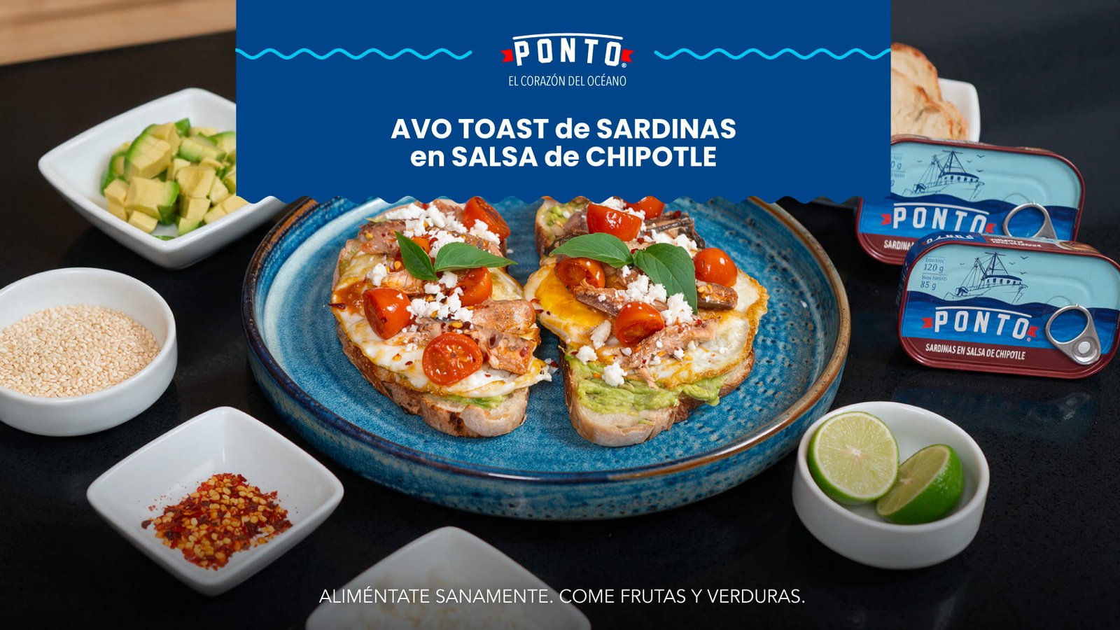 Avocado toast con sardinas Ponto