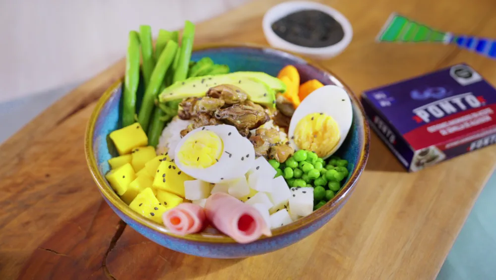 Poke de ostiones alto en proteína